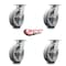 Service Caster 8 Inch Kingpinless Thermoplastic Rubber Wheel Swivel Top Plate Caster, 4PK SCC-KP30S820-TPRRF-4 - alternate 4